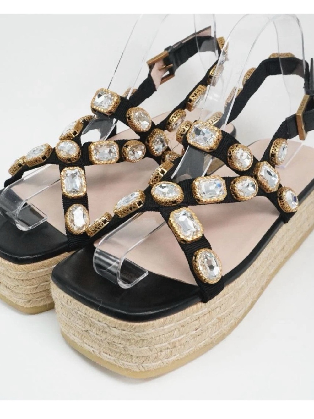 Gucci Crystal Embellished Espadrille Platform Sandals
Size 36 (6)| Made in Italy